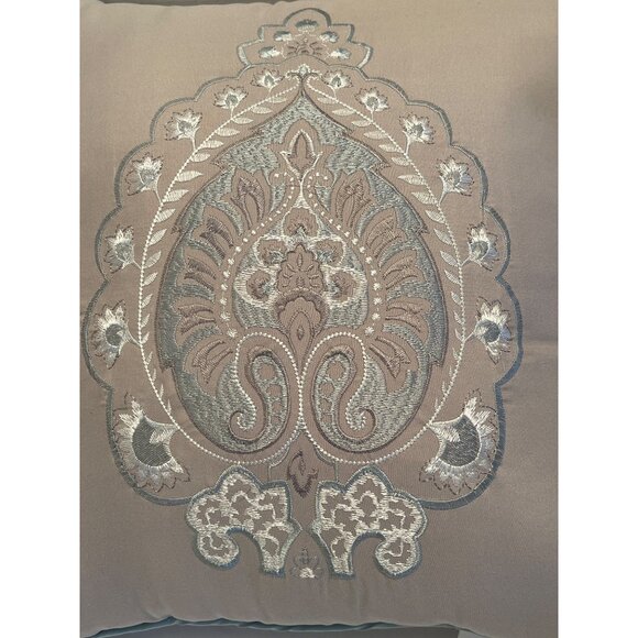Designer Square Throw Pillow Cushion Embroidered India Exotic Polyester 18 x 18 - Picture 2 of 8